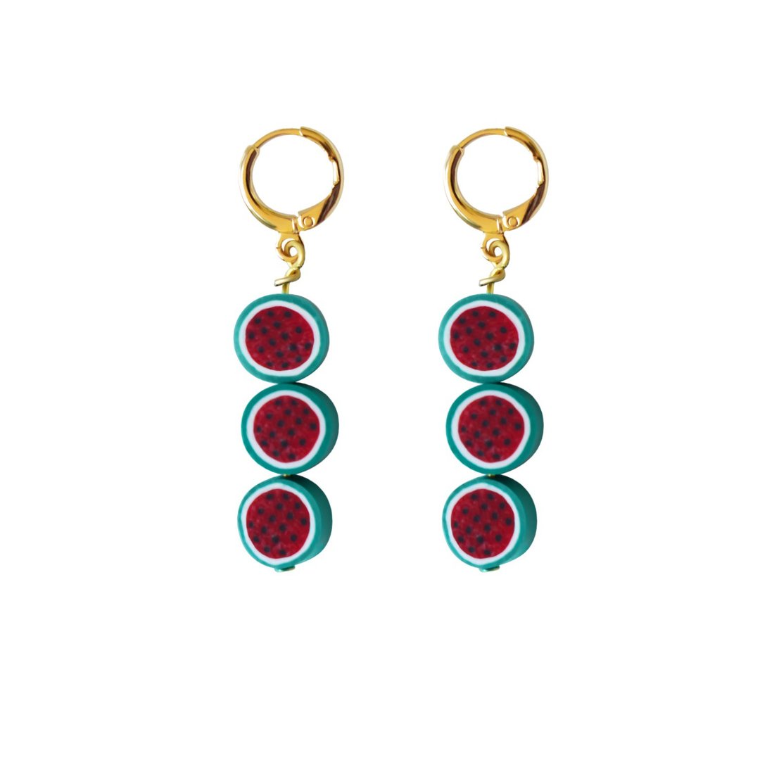 Watermelon fruit huggie earrings | by Ifemi Jewels - 其他 - 其他材质 金色