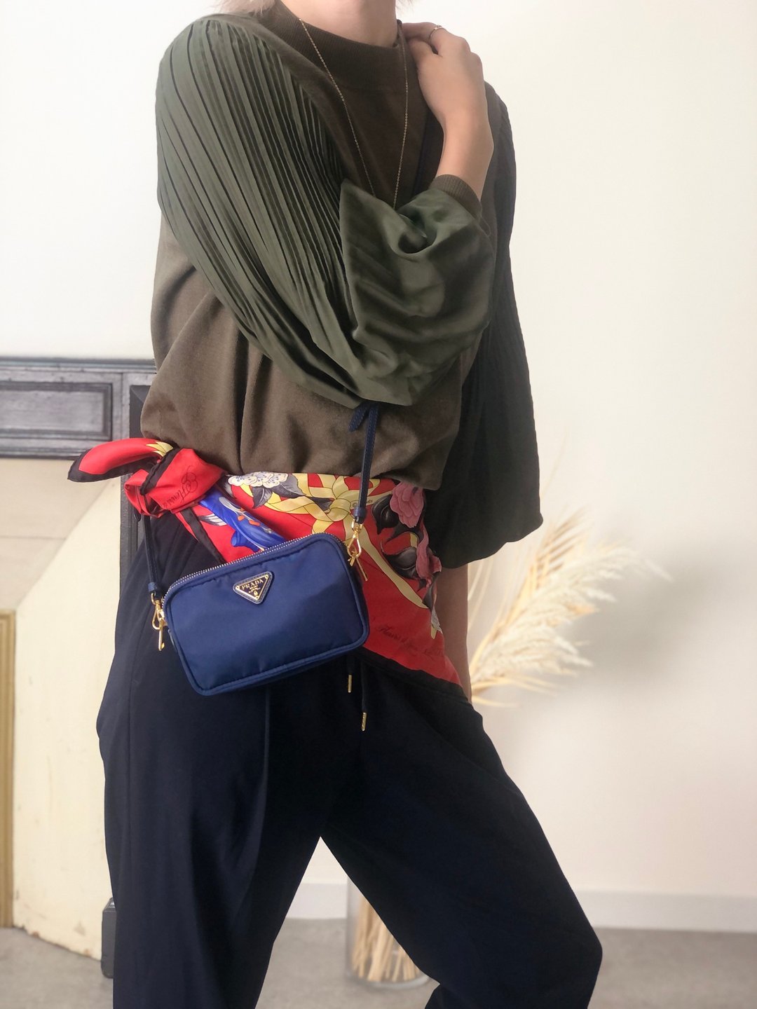 【日本直送 名牌中古包】PRADA 普拉达 侧肩包 蓝色 三角标志 尼龙 2way 迷你包 vintage wa4xz3 - 侧背包/斜挎包 - 尼龙 蓝色