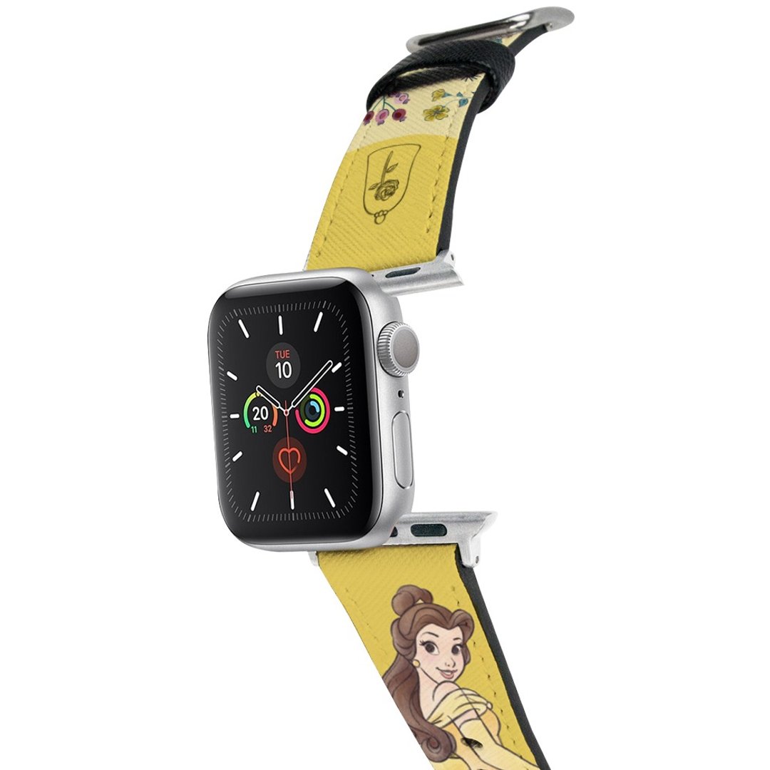 【Hong Man】迪士尼公主系列 Apple Watch 皮革表带 经典贝儿 - 表带 - 人造皮革 金色