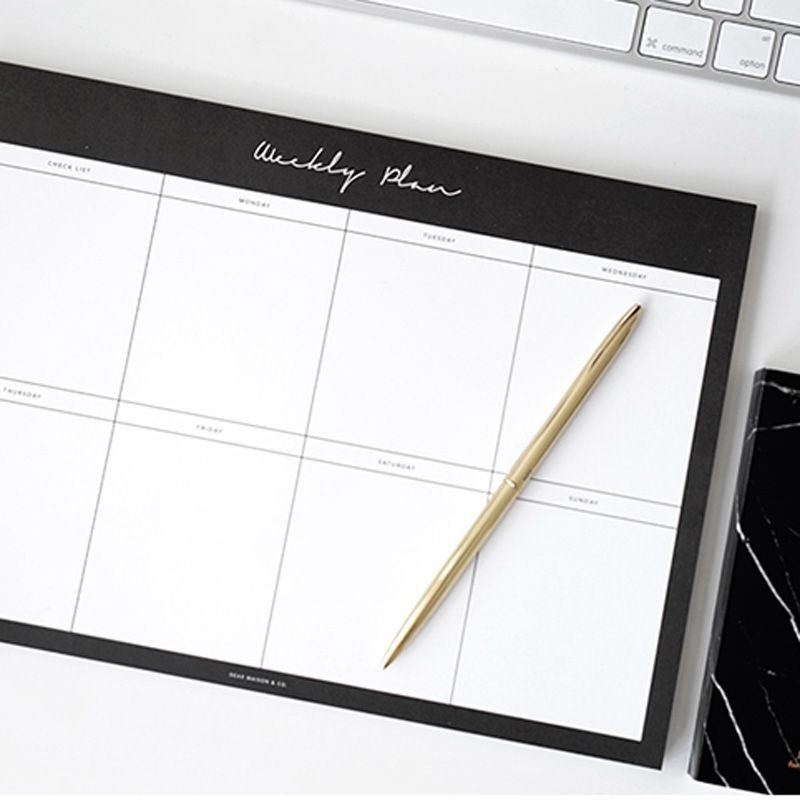 Dear Maison 极简周计划便条纸本-黑色,DMS50608 - 便条纸/标签贴 - 纸 白色