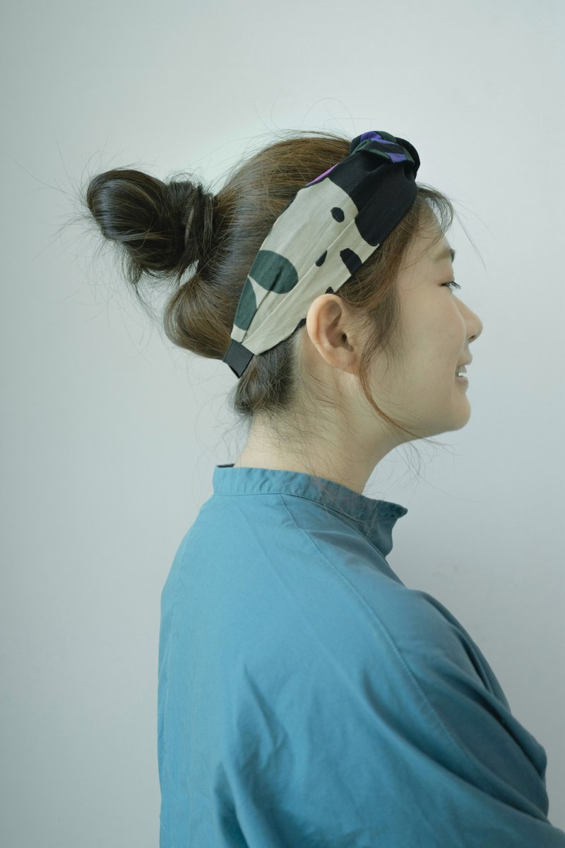 德古拉  绑带式 松紧窄版/手工发带 - 发带/发箍 - 棉．麻 多色