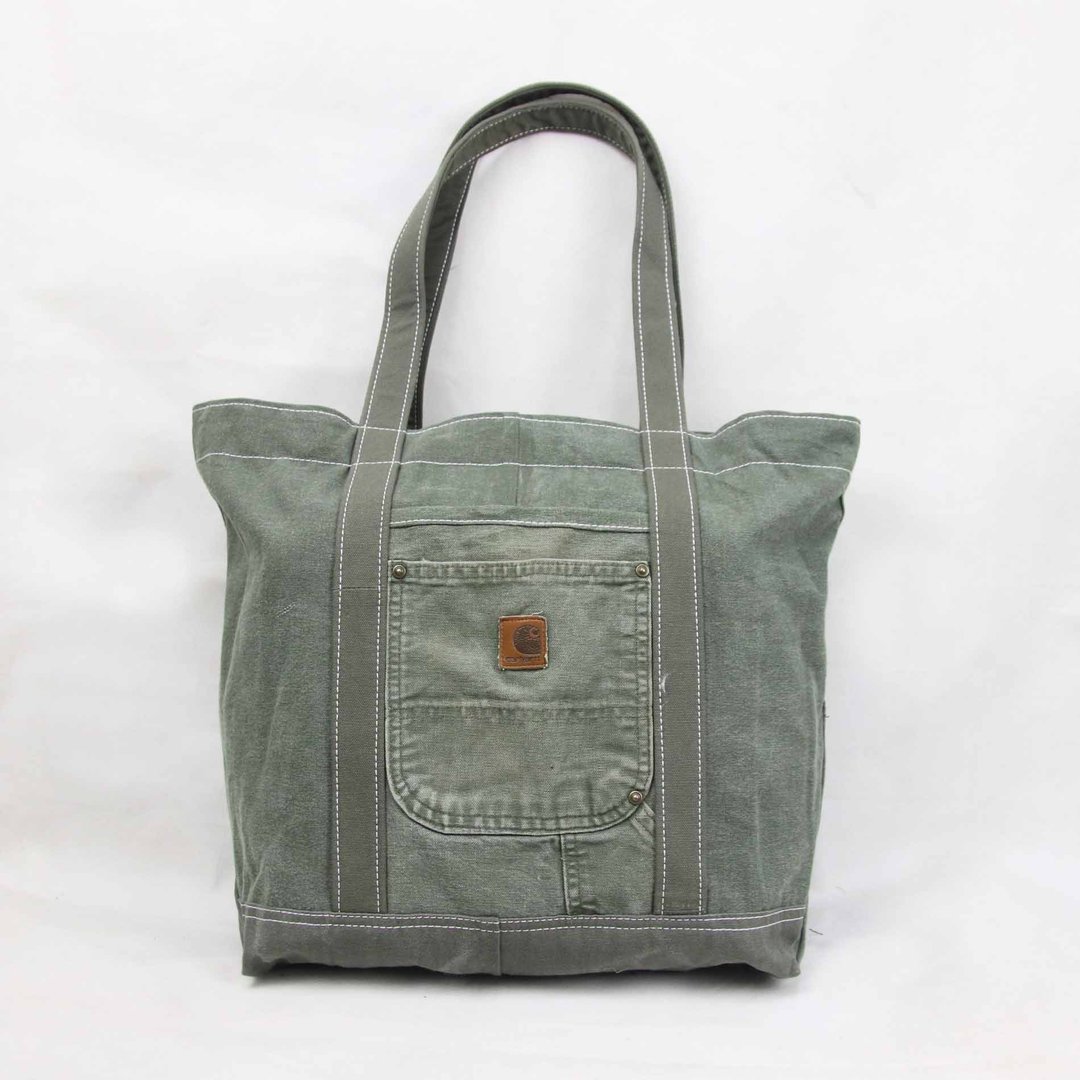 Tsubasa.Y 古着屋Carhartt016浅绿再制帆布包 ,肩背包 提袋 - 手提包/手提袋 - 棉 绿色