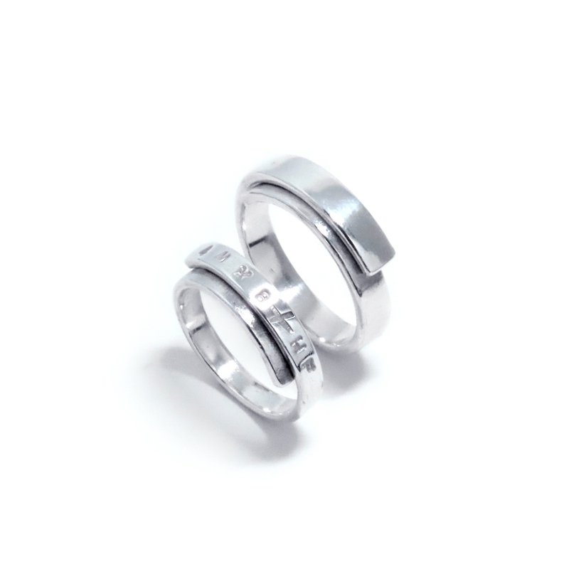 文化币金工手作课程 纯银戒指【重叠】素面交叠戒指 - 金工/饰品 - 纯银 