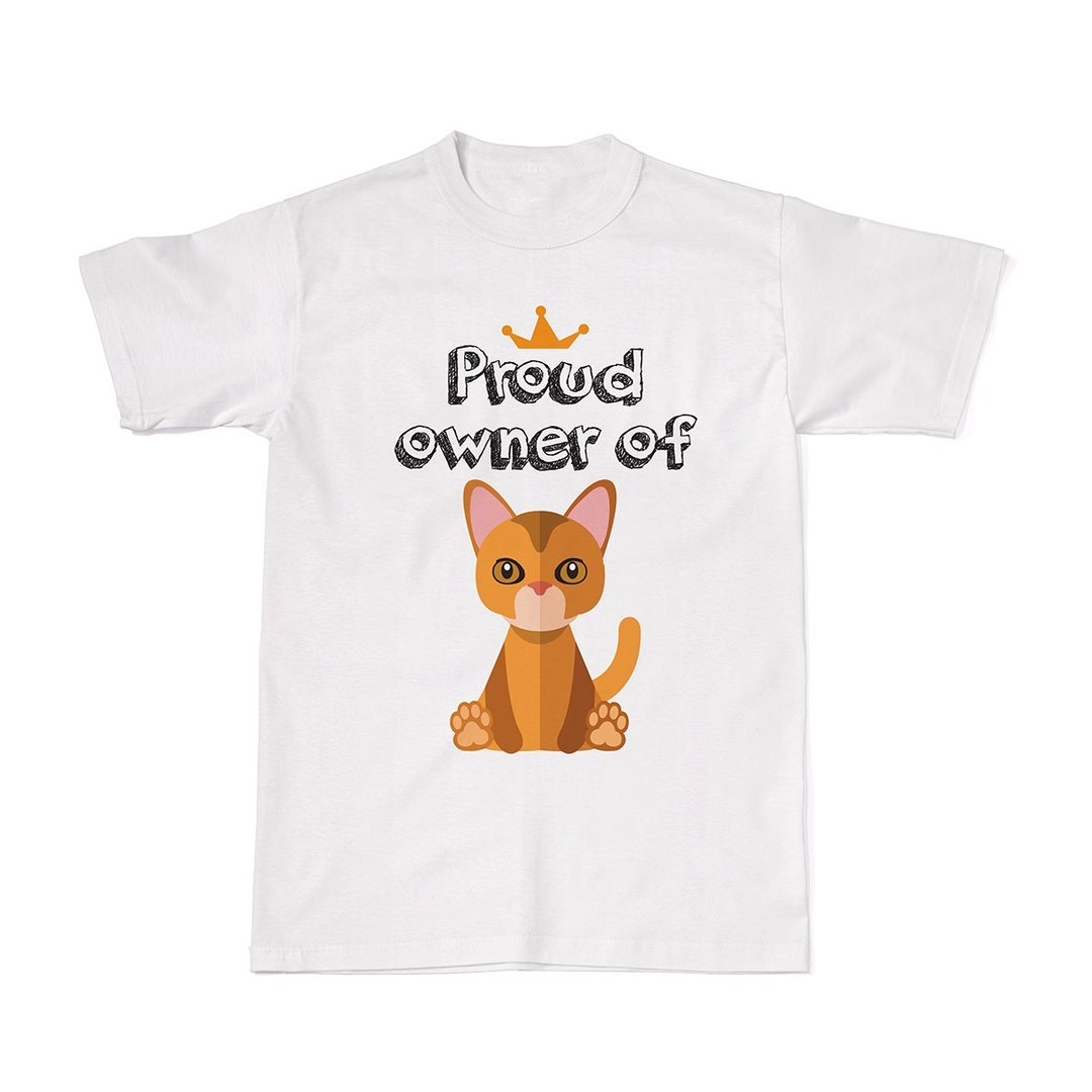 Proud Cat Owners Tees - Abyssinian Cat - 女装 T 恤 - 棉 白色
