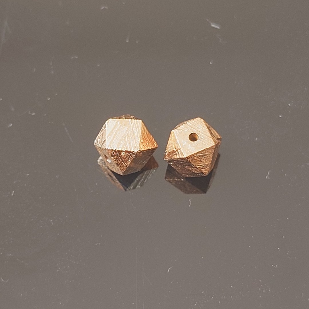 天铁单珠 (多边珠-6mm-玫瑰金色) - 金工/饰品 - 其他金属 金色