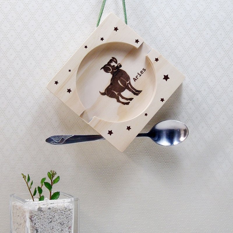 牡羊座 Aries 木材 止滑硅胶 手机座 杯垫 免费刻印 名字 祝福语 - 木工/竹艺/纸艺 - 木头 咖啡色