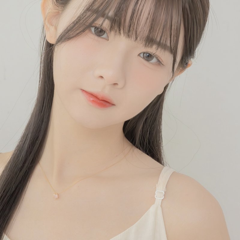 【天蝎座生日石】粉晶 Rose Quartz 天然石项链 韩国制造 - 项链 - 不锈钢 
