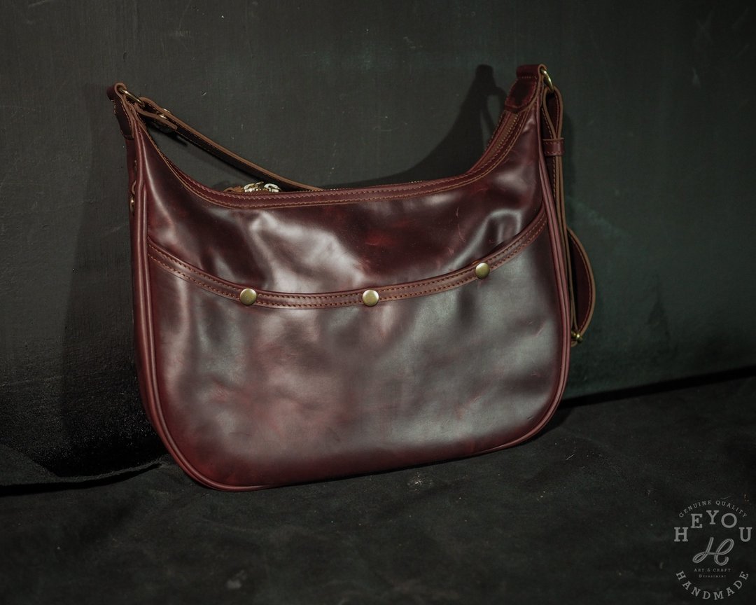 Easy Hobo Bag 随身包 - Horween CXL 酒红 - 侧背包/斜挎包 - 真皮 多色