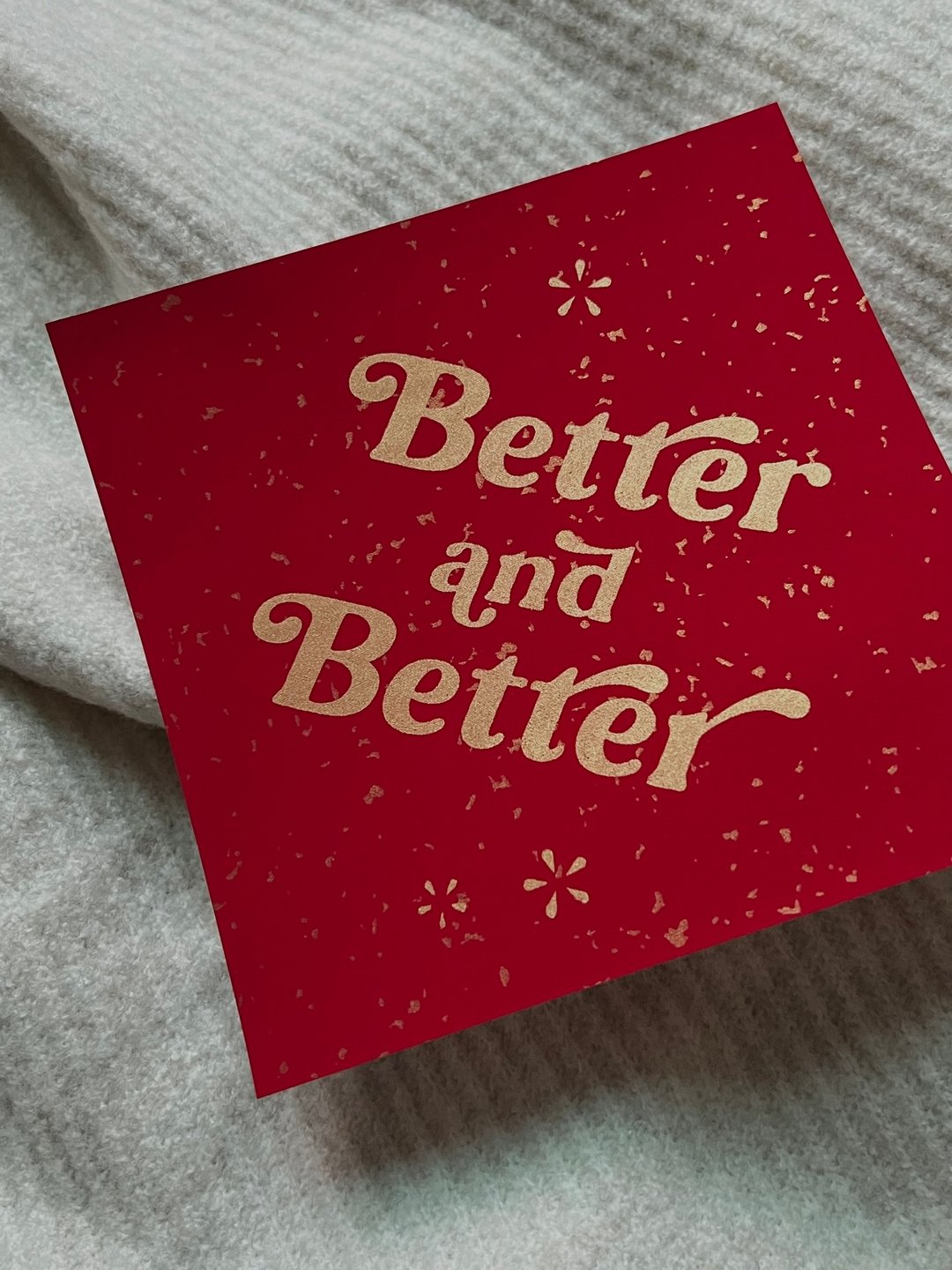 手工绢印英文春联 Better and Better - 红包/春联 - 纸 红色