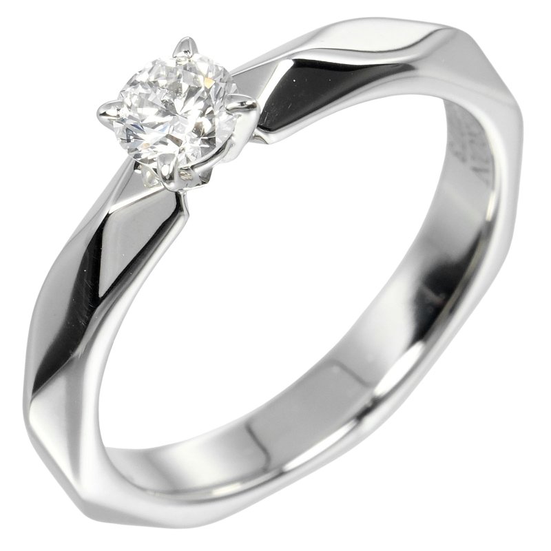 【日本直送】宝诗龙 Boucheron Facette Solitaire 6号 戒指 0.21克拉 VVS1/E/VG Pt950铂金 钻石【二手】 - 戒指 - 贵金属 银色