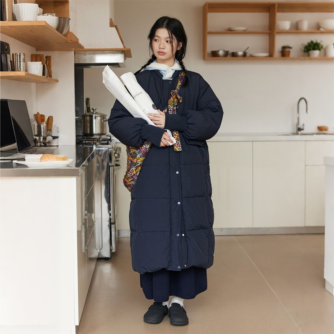长款圆领可收腰羽绒服|外套|冬款|Sora-1697 - 女装休闲/机能外套 - 羽绒 