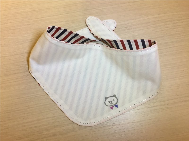 棉柔围兜/口水巾/婴儿领巾_小熊与我 (可盖指定英文名) - 围嘴/口水巾 - 棉．麻 多色