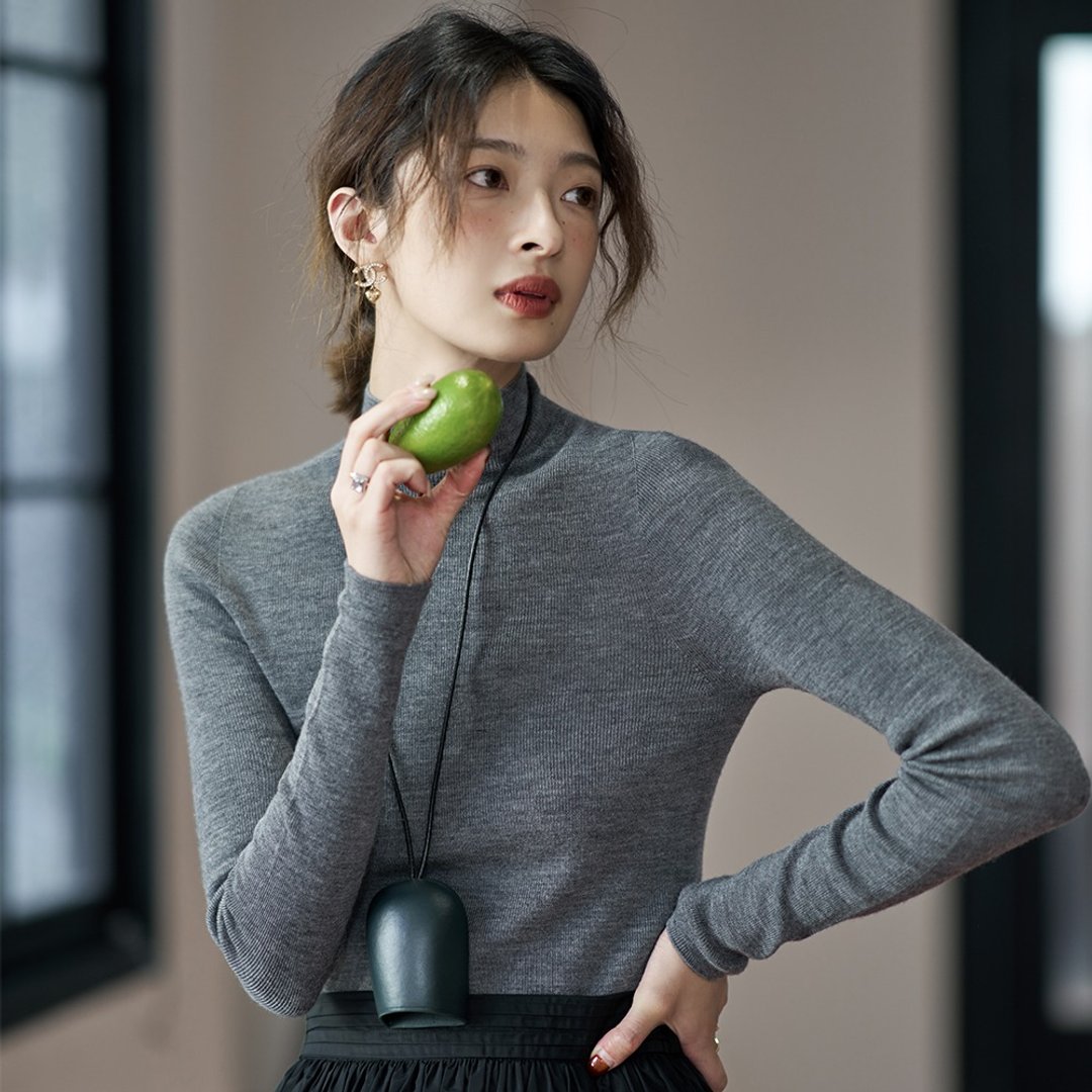 半高领羊毛打底衫|针织衫|毛衣|三色|夏秋款|Sora-1281 - 女装针织衫/毛衣 - 羊毛 多色
