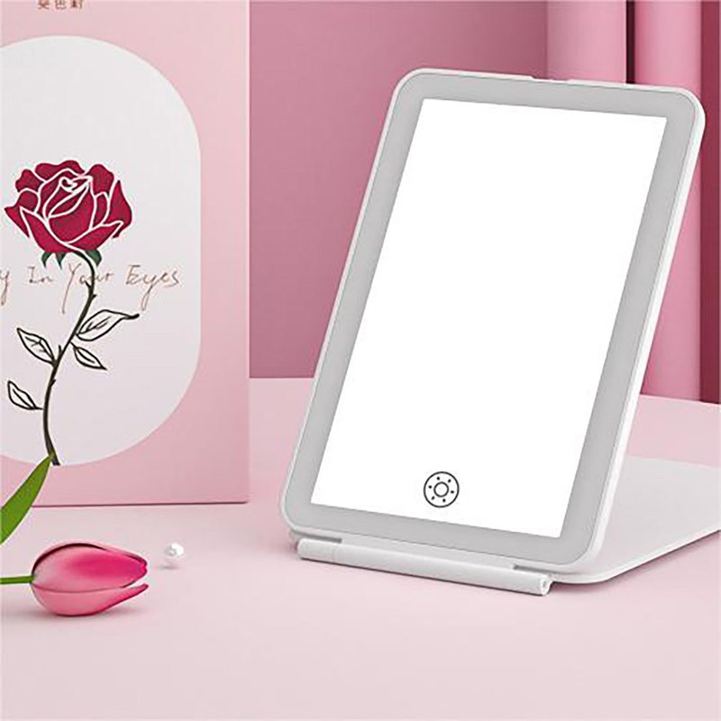 【免运】斐色耐折叠化妆镜便携随身小镜子桌面补光家用 - 彩妆刷具/镜子/梳子 - 其他材质 