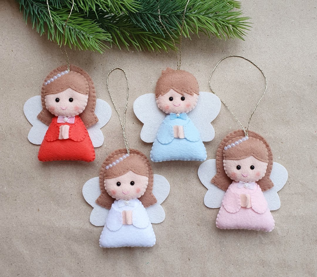 Hanging angel, christmas angel, white angel Figurine, christmas tree ornaments - 玩偶/公仔 - 环保材料 