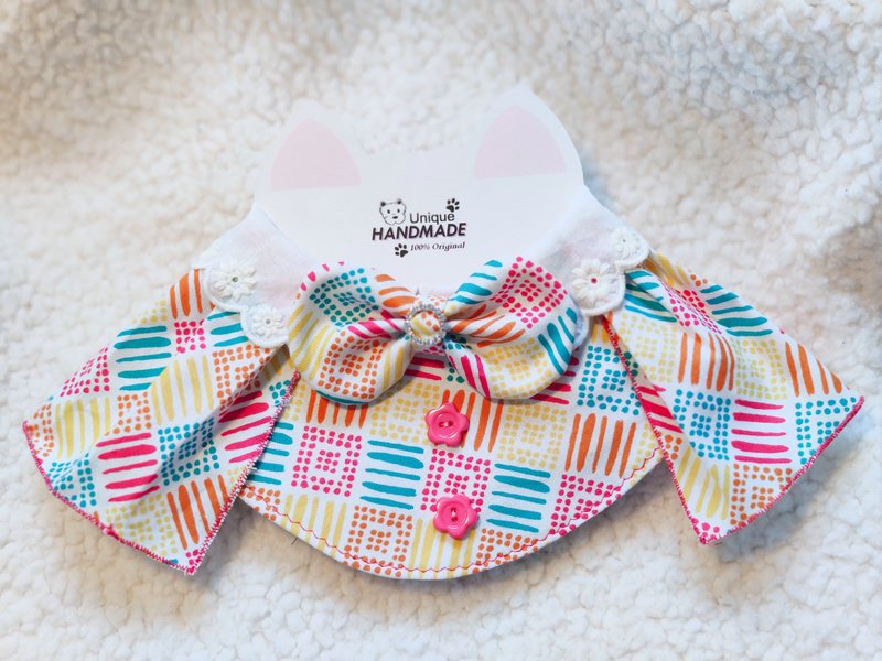 宠物 猫犬 狗狗  蕾丝花边领 飞袖造型 颈饰 - 项圈/牵绳 - 棉．麻 紫色