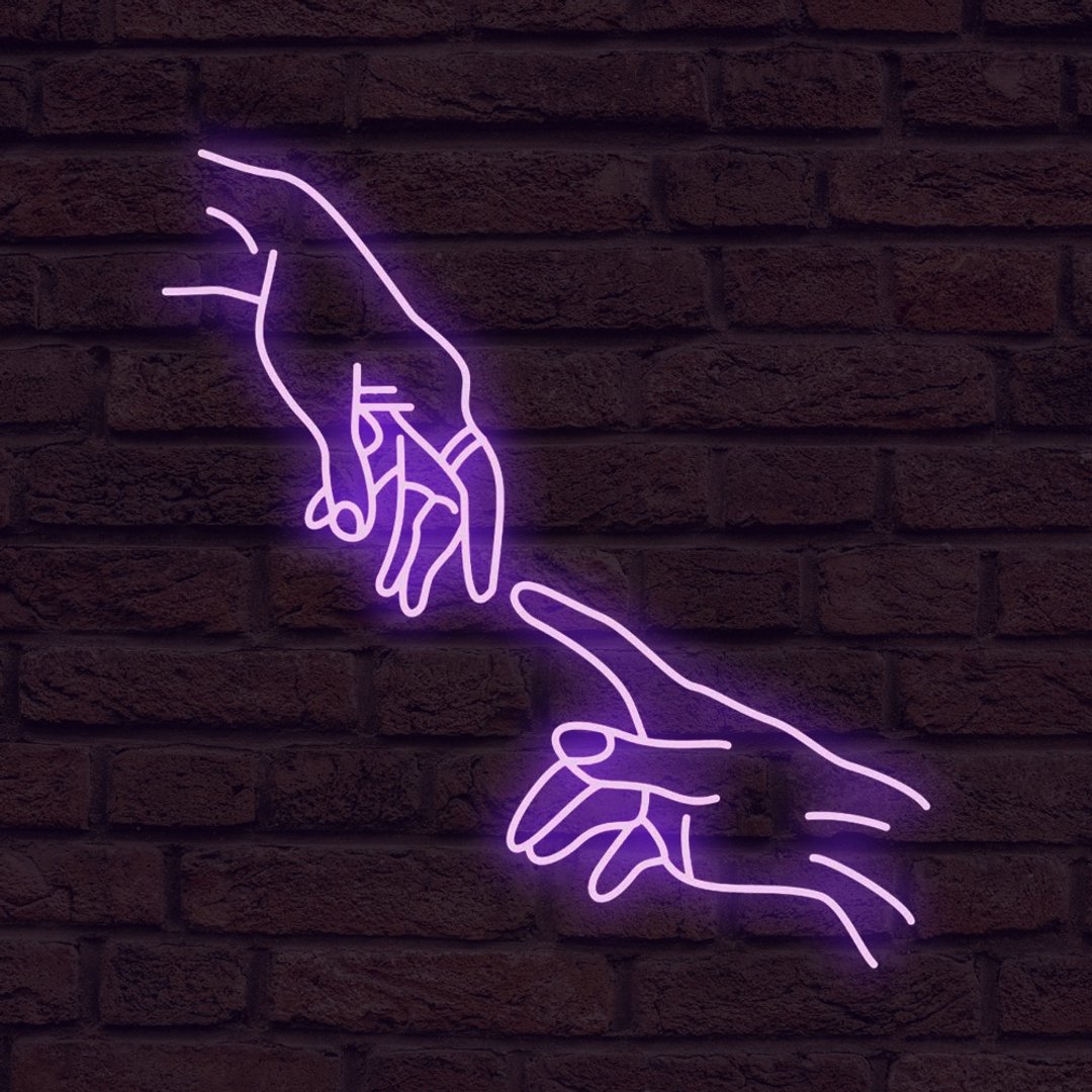 Touch Finger 霓虹灯节日LED发光字Neon Sign装饰Light Wall Art - 灯具/灯饰 - 压克力 透明