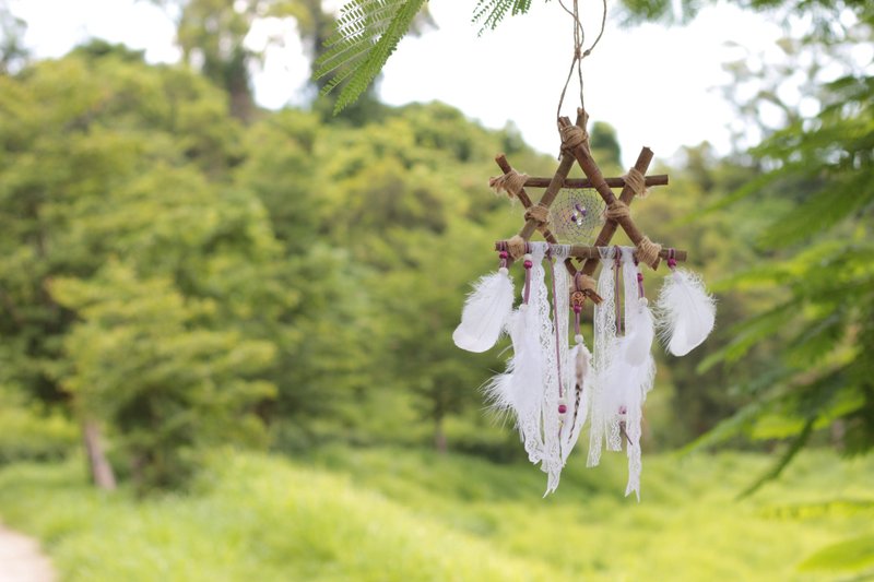 手作捕梦网-六芒星 - 摆饰 - 木头 多色