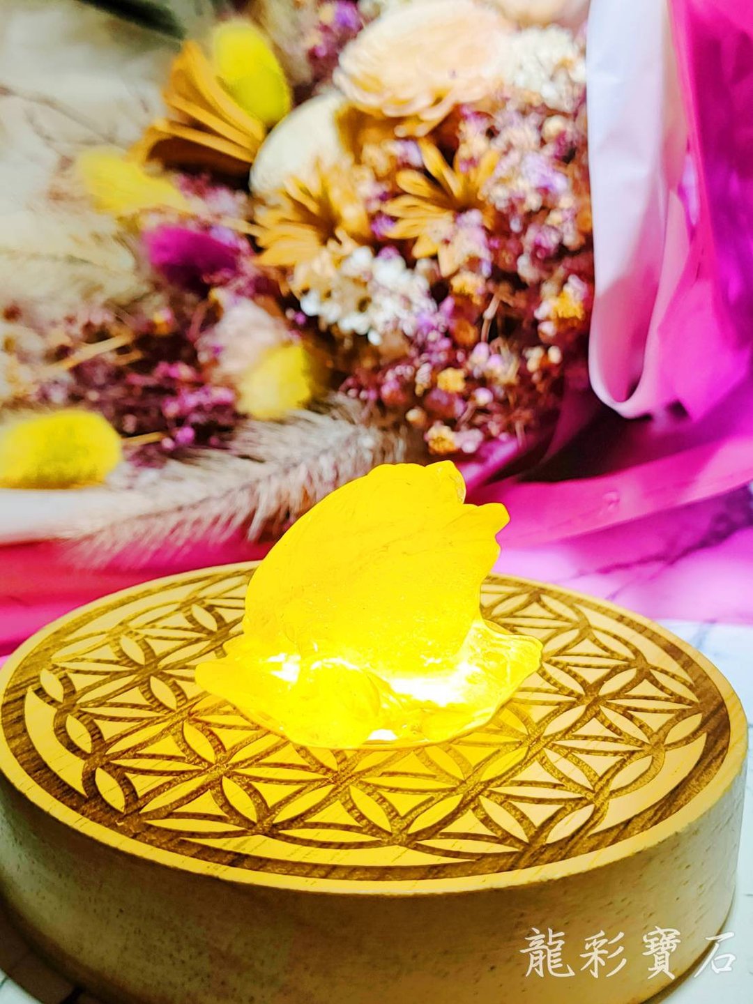 台湾制 生命之花 实木LED灯座 (黄光/白光) 直径10厘米 - 灯具/灯饰 - 木头 咖啡色