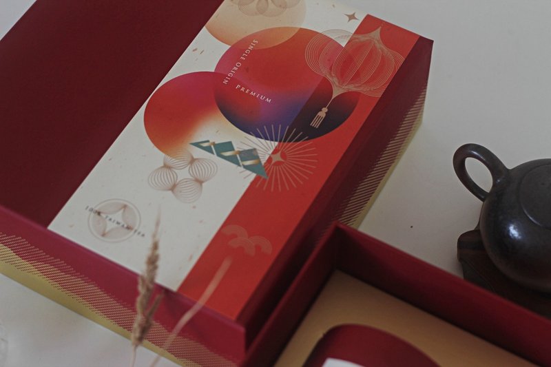 满福礼盒【杉林溪乌龙茶组合】 附专属提袋 - 茶 - 新鲜食材 红色