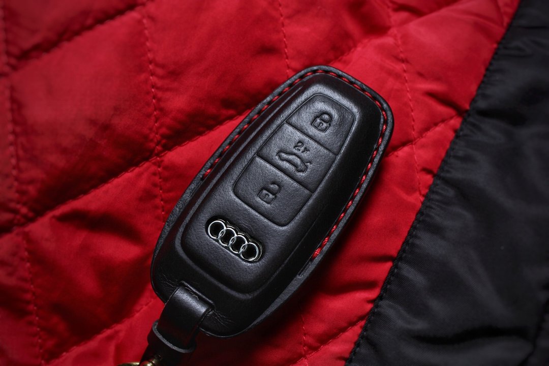 奥迪 AUDI A6 A7 A8 e tron Q2 Q3 Q5 Q6 Q7 Q8 皮套 车钥匙皮套 - 钥匙链/钥匙包 - 真皮 黑色