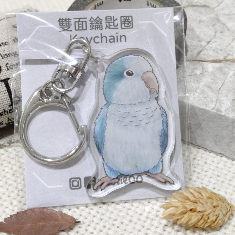 蓝和尚_线条版-压克力吊饰(钥匙圈)-双面图案 - 钥匙链/钥匙包 - 压克力 