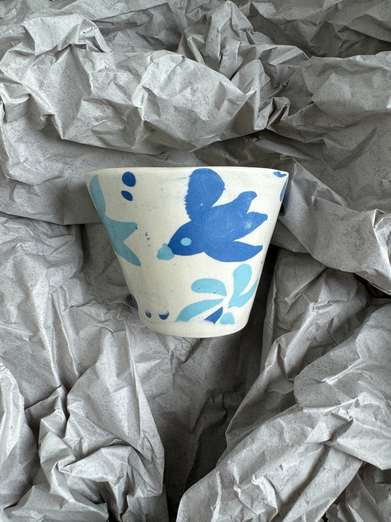 小蓝鹊手捏杯 - 其他杯子 - 瓷 蓝色