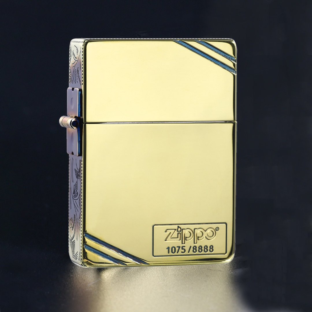 【ZIPPO官方旗舰店】1935复刻斜角藤蔓花纹(熏黑金)防风打火机 - 其他 - 铜/黄铜 金色
