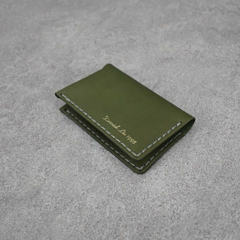 真皮双边牛皮名片夹 客制烫金设计 - 名片夹/名片盒 - 真皮 多色