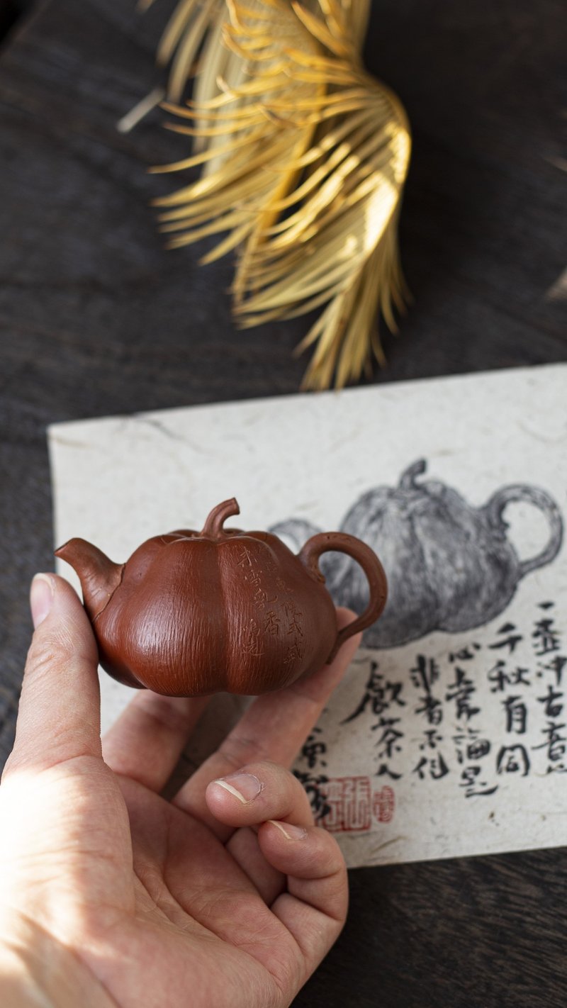 小南瓜 双色款  手绘证书 手工制作 70CC精品把玩茶器  高端 - 茶具/茶杯 - 陶 灰色