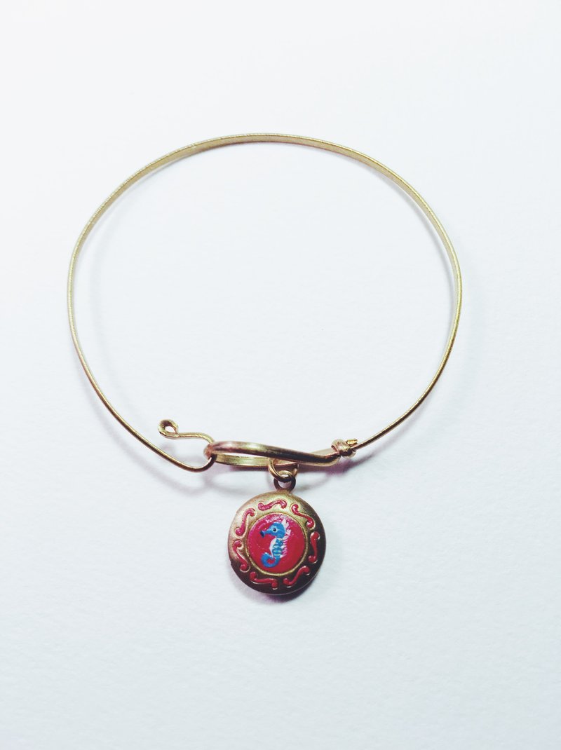 手绘小相框手环 - 海马 - 手链/手环 - 铜/黄铜 红色