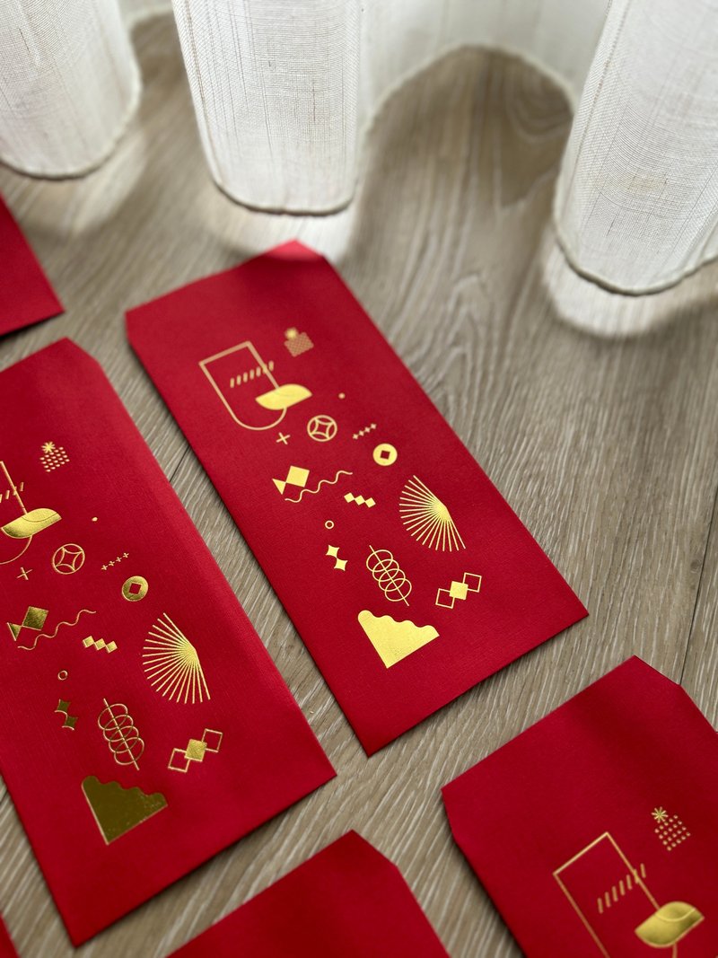 【快速出货】吉龙厚礼啦 烫金设计红包袋 一组6入 龙年 2024 春联 - 红包/春联 - 纸 红色