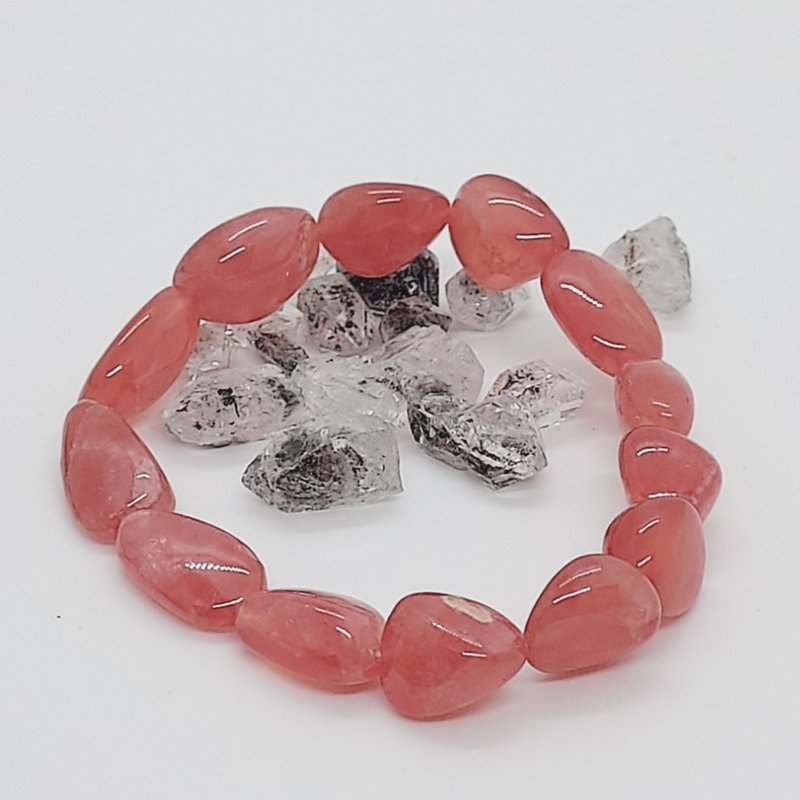 阿根廷冰种红纹不定形手錬 - 最佳姻缘水晶 - 手链/手环 - 半宝石 