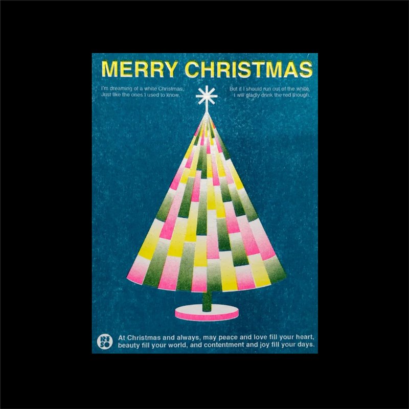 Riso Museum 圣诞卡 圣诞树 - 光束 - 卡片/明信片 - 纸 多色