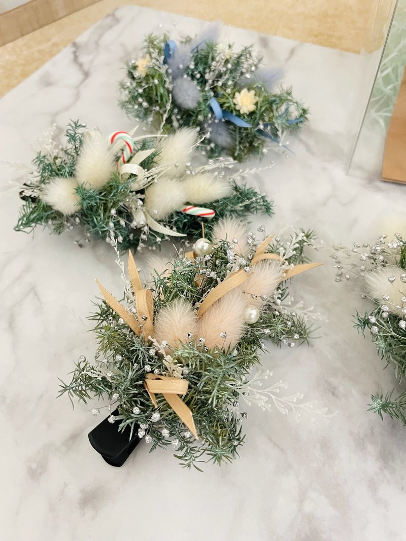 2025圣诞新品-发夹迷你树-永生雪松发夹 - 发饰 - 植物．花 多色