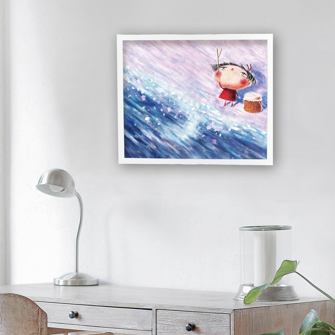stephy水彩画复制品 童年系列 - 好朋友  挂画 /原作挂画/含画框 - 画框/相框 - 环保材料 