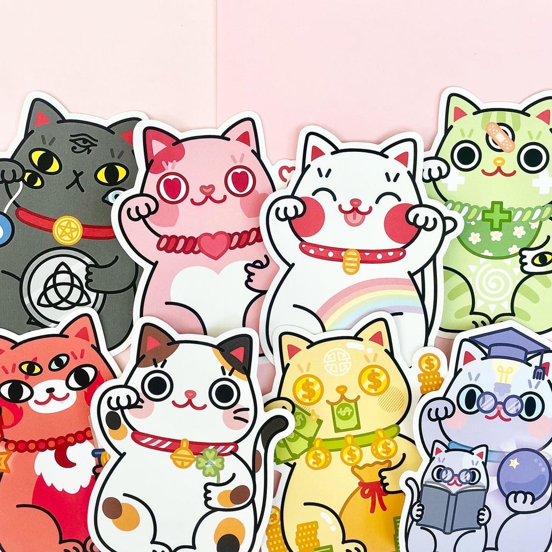 Maneki Neko Shaped Card - 卡片/明信片 - 纸 多色