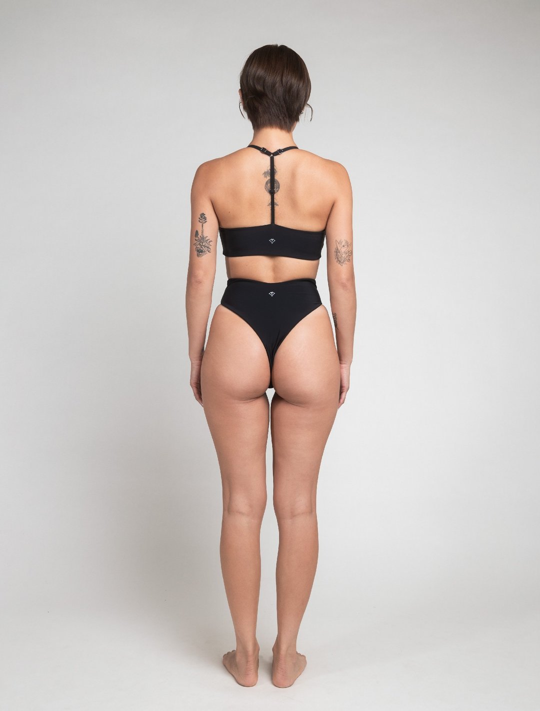 Black 经典黑 / 拼接高腰美臀裤 / Bottom - 女装泳衣/比基尼 - 其他材质 黑色