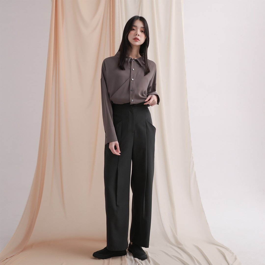 //SUMI x WEARMACAU/Suixing_随行俐落西装裤_21AF201_灰黑 - 女装长裤 - 聚酯纤维 黑色