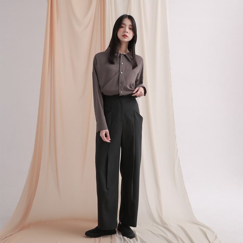 //SUMI x WEARMACAU/Suixing_随行俐落西装裤_21AF201_灰黑 - 女装长裤 - 聚酯纤维 黑色