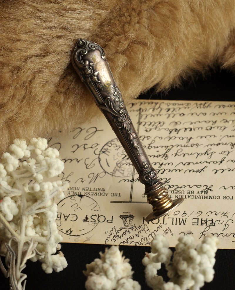 老杂货 古董复古Antique 骨董浮雕雕花封蜡印章 比利时 W176 - 其他 - 其他金属 银色