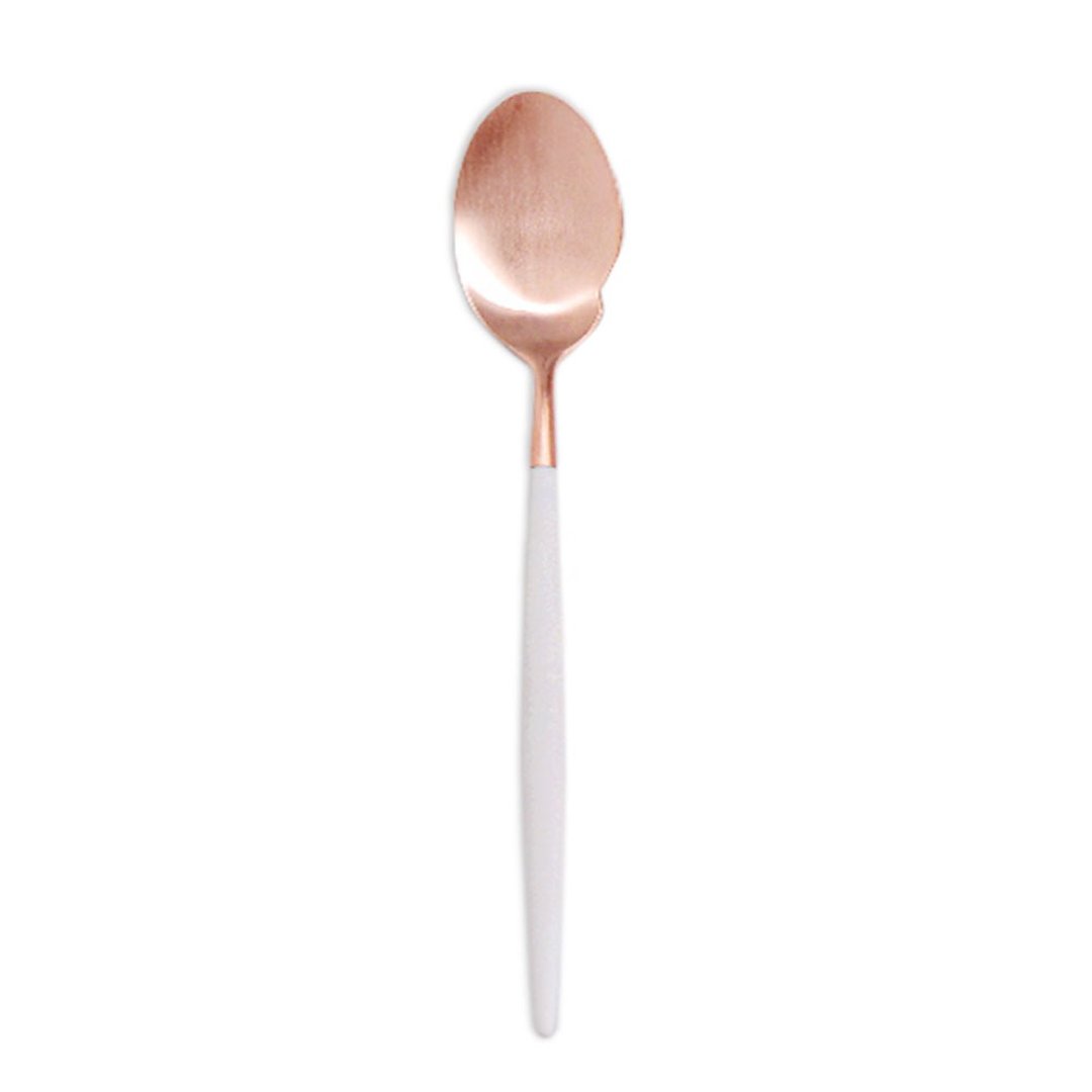 葡萄牙Cutipol GOA系列白玫瑰金22.3cm美食家汤匙 - 餐刀/叉/匙组合 - 不锈钢 白色
