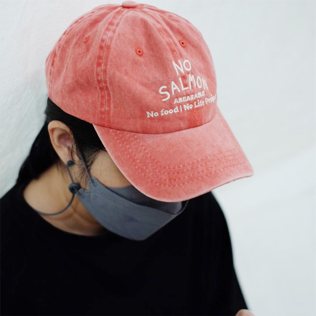 没有鲑鱼就没有人生，帽子 - 帽子 - 其他材质 橘色
