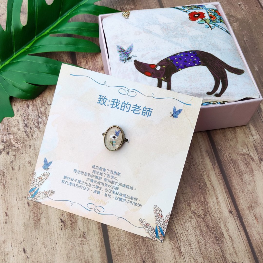 【毕业礼物-有话跟老师说】丝巾、丝巾扣礼盒套装 - 丝巾 - 其他材质 