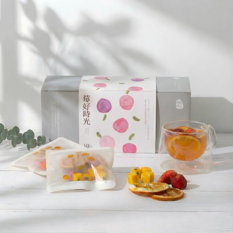 Fruitea 冻干鲜果茶・莓好橙光 (草莓红橙百香果)・加量 50%・果干水 - 茶 - 新鲜食材 