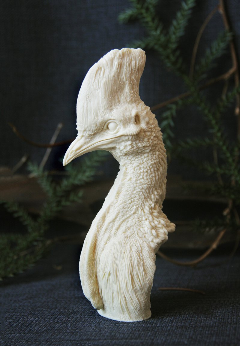 天地造物 NO.13 南方鹤鸵 白模 (造物 艺术创作) - 摆饰 - 树脂 黄色