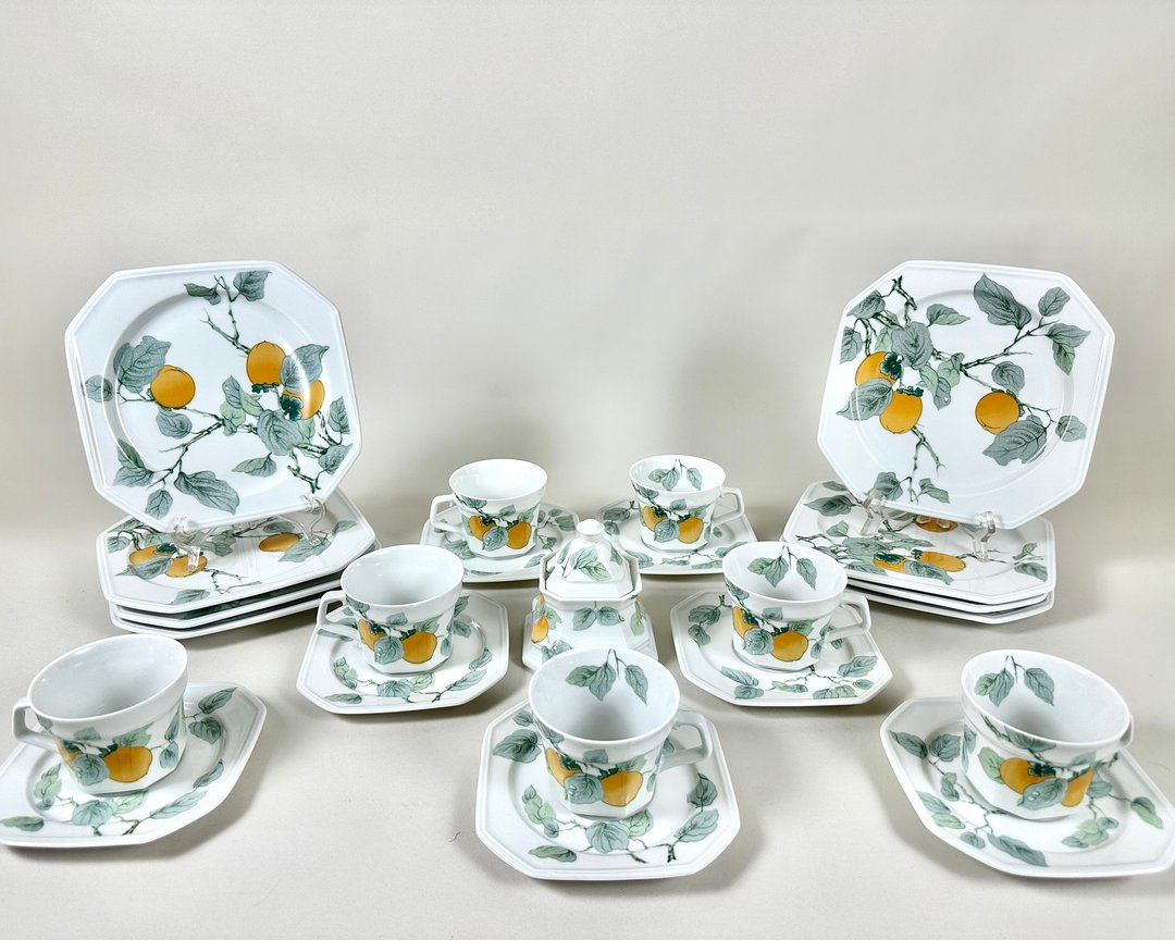 Gallo Lombardia Apricot 复古茶具套装 23 件套 - 茶具/茶杯 - 瓷 黄色