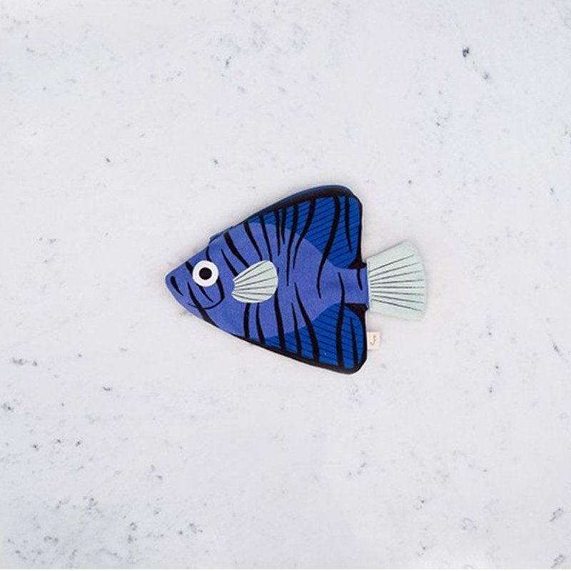 澳洲蝙蝠鱼收纳袋 - 蓝 Don Fisher - 化妆包/杂物包 - 棉．麻 蓝色