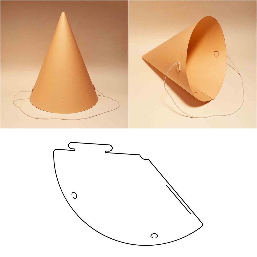 Party hat template, birthday hat, cone hat, paper hat, birthday party hat, PDF - 图文模板设计 - 其他材质 
