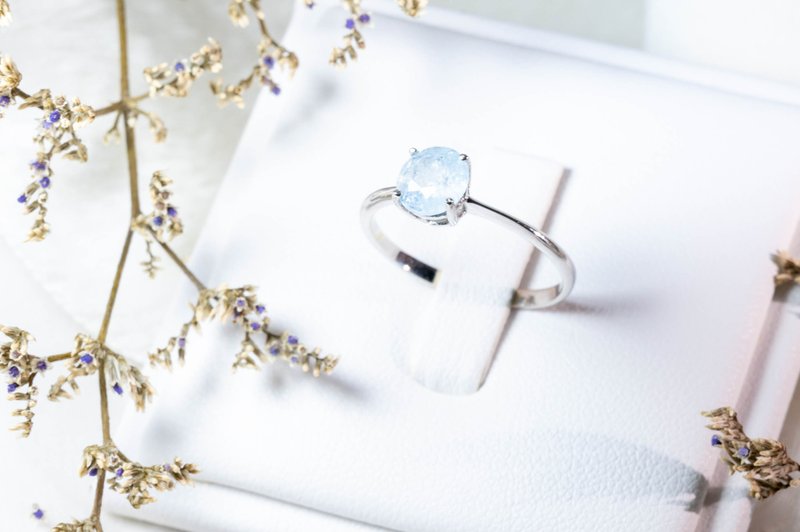 Silver ring with Aquamarine - 戒指 - 其他金属 银色